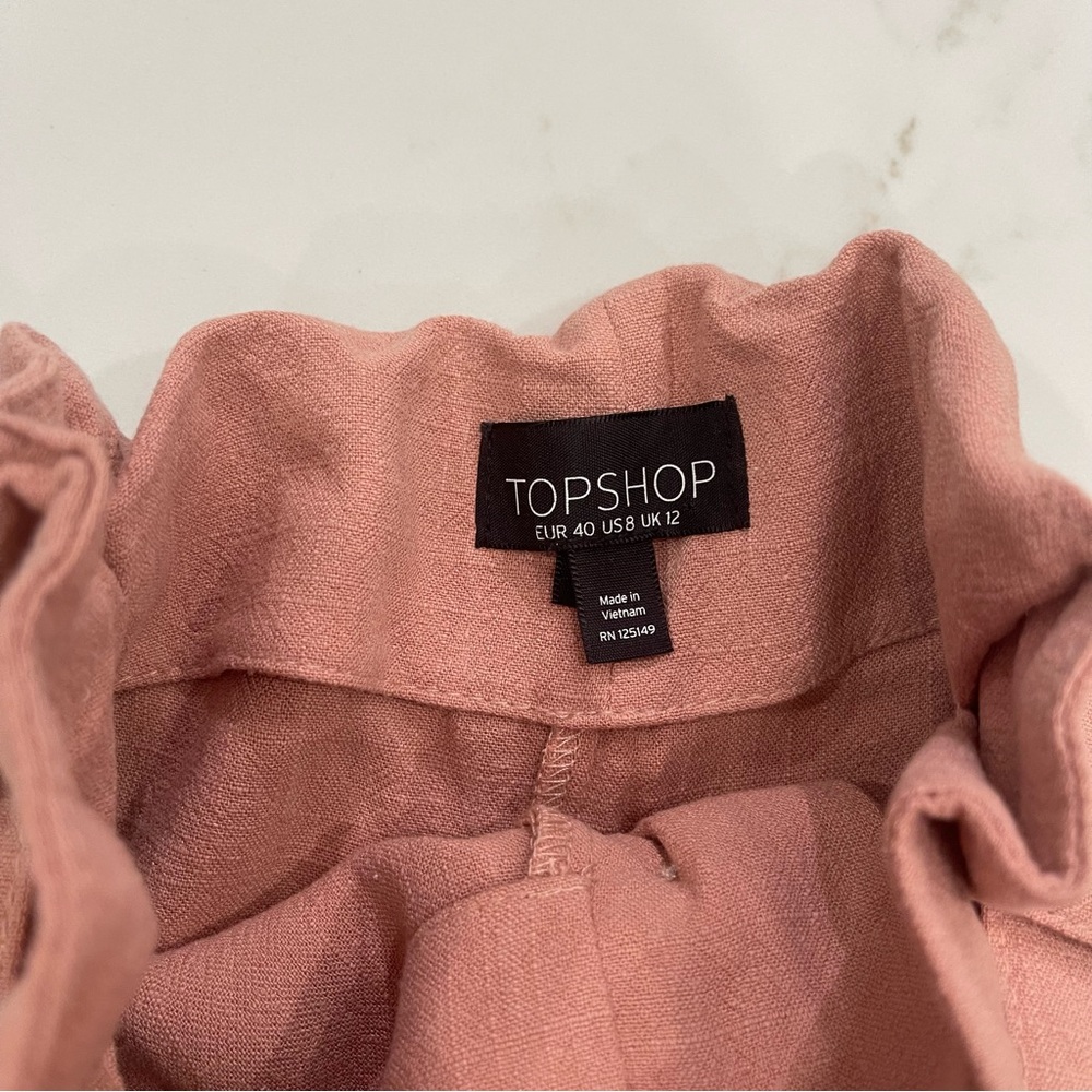 Topshop Blush Pink Casual High Waisted Shorts - Picture 6 of 13
